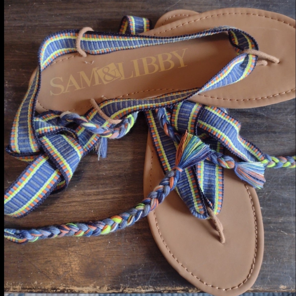 Sam & Libby Multicolor Striped Sandals